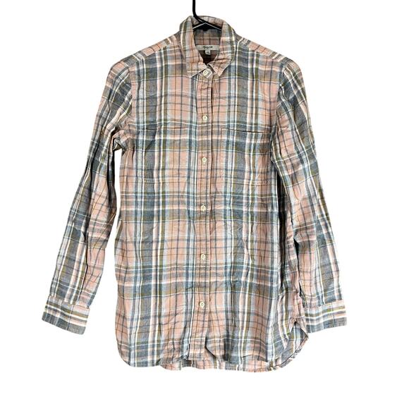 Madewell Womens Shirt Multicolor Plaid Collared Button Down Flannel XS - Picture 1 of 11